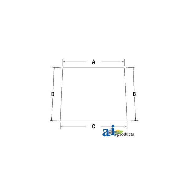 Glass, Windshield (Glass Only) 61.25" x68" x19.75"